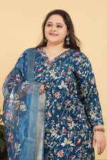 Thumbnail for Monjolika Fashion Blue Premium Lichi Viscose Hand Work Classic Salwar Suit