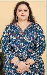 Thumbnail for Monjolika Fashion Blue Premium Lichi Viscose Hand Work Classic Salwar Suit