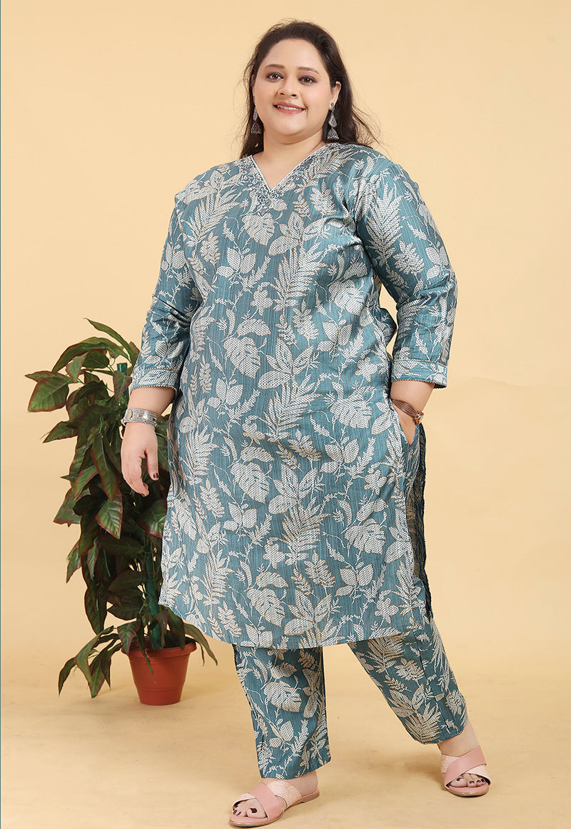 Monjolika Fashion Grey Premium Lichi Viscose Hand Work Classic Salwar Suit