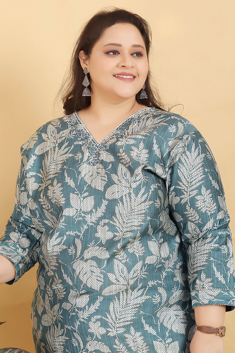 Monjolika Fashion Grey Premium Lichi Viscose Hand Work Classic Salwar Suit