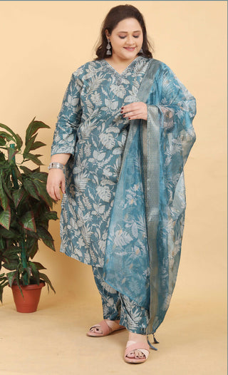 Monjolika Fashion Grey Premium Lichi Viscose Hand Work Classic Salwar Suit