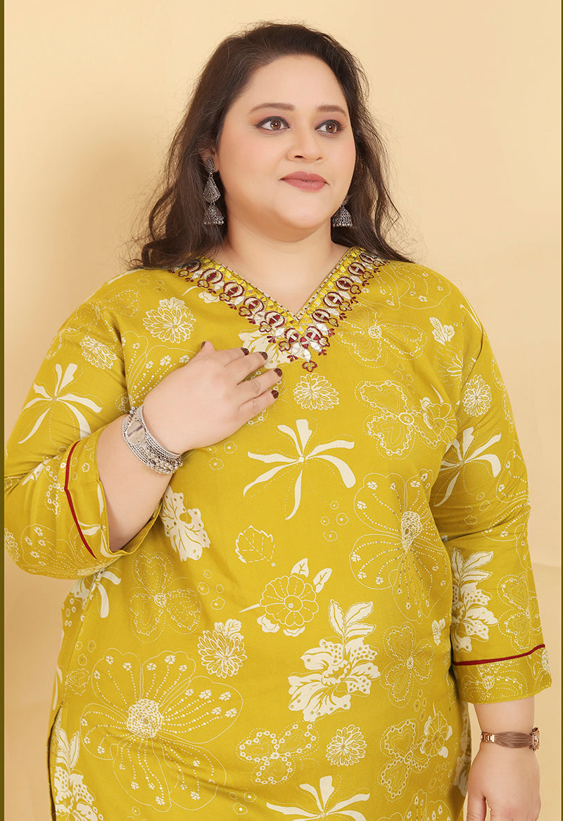 Monjolika Fashion Mustard Premium Rayon Hand Work Classic Salwar Suit