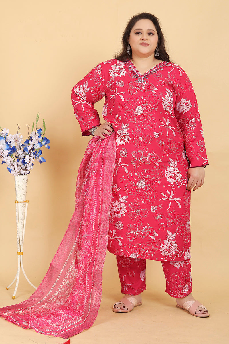 Monjolika Fashion Pink Premium Rayon Hand Work Classic Salwar Suit