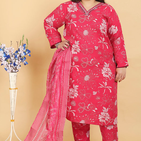 Monjolika Fashion Pink Premium Rayon Hand Work Classic Salwar Suit