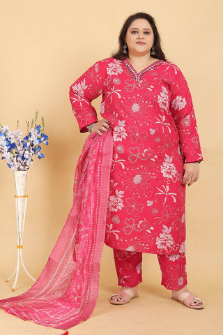 Monjolika Fashion Pink Premium Rayon Hand Work Classic Salwar Suit