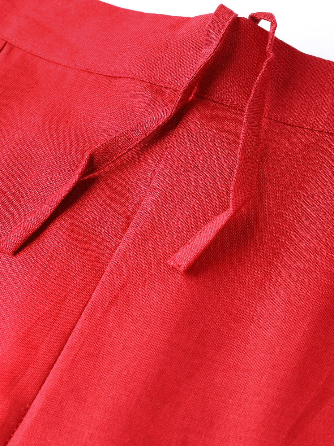 Juniper Red Solid Cotton Flex Slim Fit Women Pants With Two Pockets - Distacart