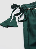 Thumbnail for TAG 7 Women Green Solid Flared Palazzos