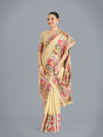 Thumbnail for Monjolika Fashion Pashmina Silk Beige Gold Zari Woven Saree? - Distacart