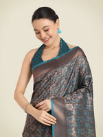 Thumbnail for Monjolika Fashion Teal Color Banarasi Silk Woven Saree - Distacart