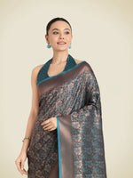 Thumbnail for Monjolika Fashion Teal Color Banarasi Silk Woven Saree - Distacart