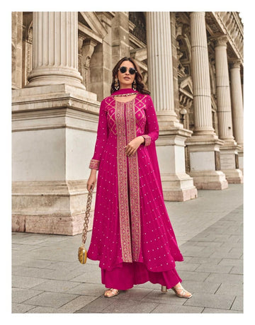 Anaita Pink Chiffon Sequins Embroidered Readymade Salwar Suit - Distacart