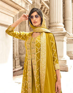Thumbnail for Anaita Yellow Chinon Sequence Embroidered Readymade Salwar Suit - Distacart