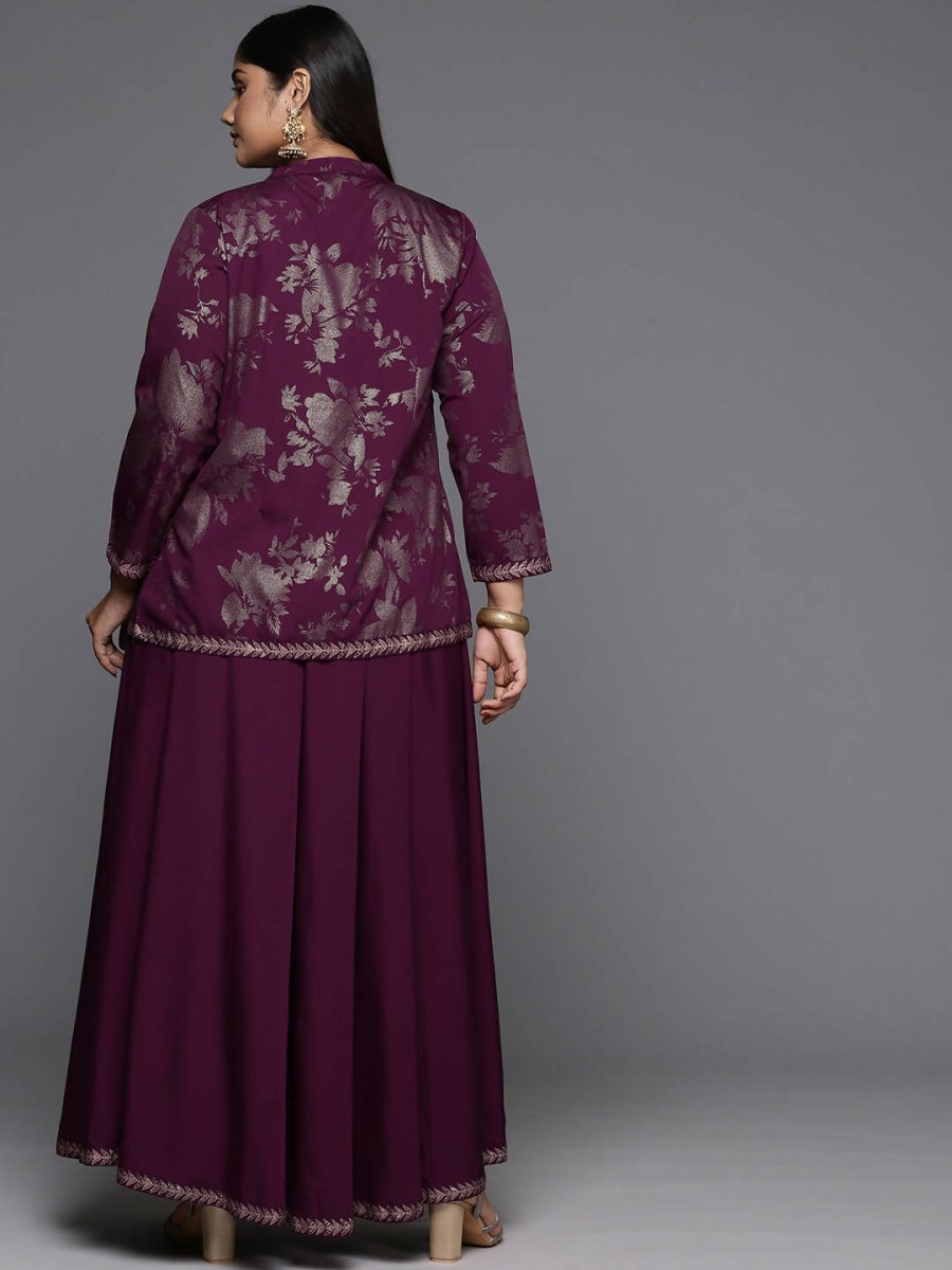 Ahalyaa Women's Traditional Wear Co-ords - Burgundy - Distacart