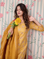 Thumbnail for Ode by House of Pataudi Floral Printed Regular Pure Cotton Kurta with Trousers & Dupatta - Distacart