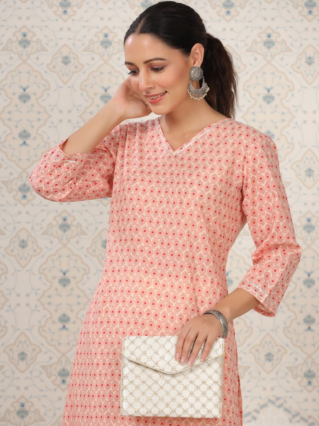 Ode by House of Pataudi Floral Printed Straight Pure Cotton Kurta - Distacart