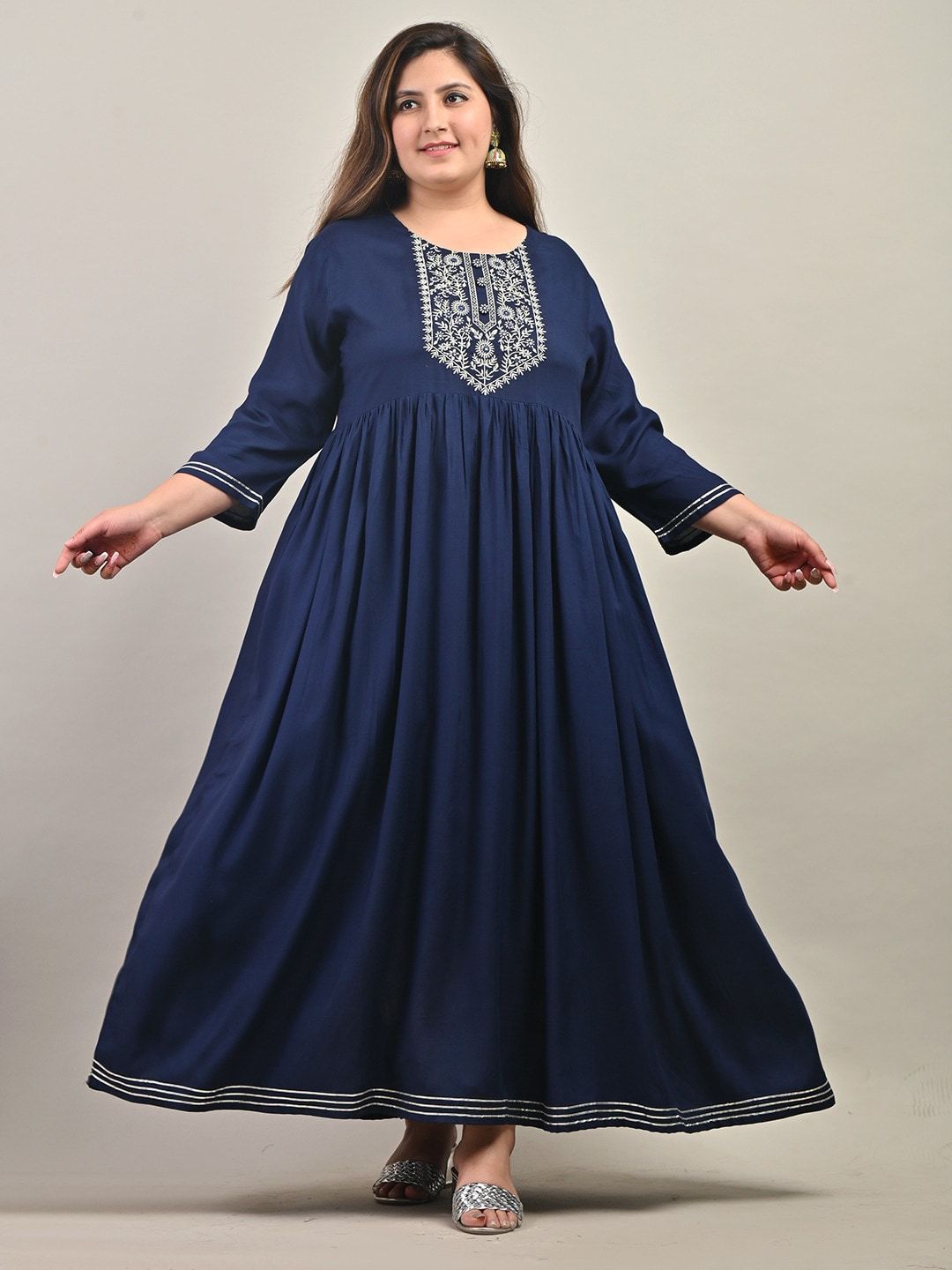 Swasti Ethnic Printed Maxi Dress - Distacart