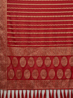 Thumbnail for Anouk Red & Gold-Toned Woven Design Zari Pure Georgette Kanjeevaram Saree - Distacart