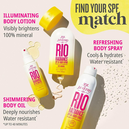 Sol de Janeiro Rio Radiance SPF 50 Body Oil Shimmering Sunscreen, UVA/UVB Broad Spectrum SPF 50 - Distacart