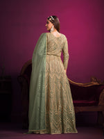 Thumbnail for Anaita Green Embroidered Net Anarkali Suit - Distacart