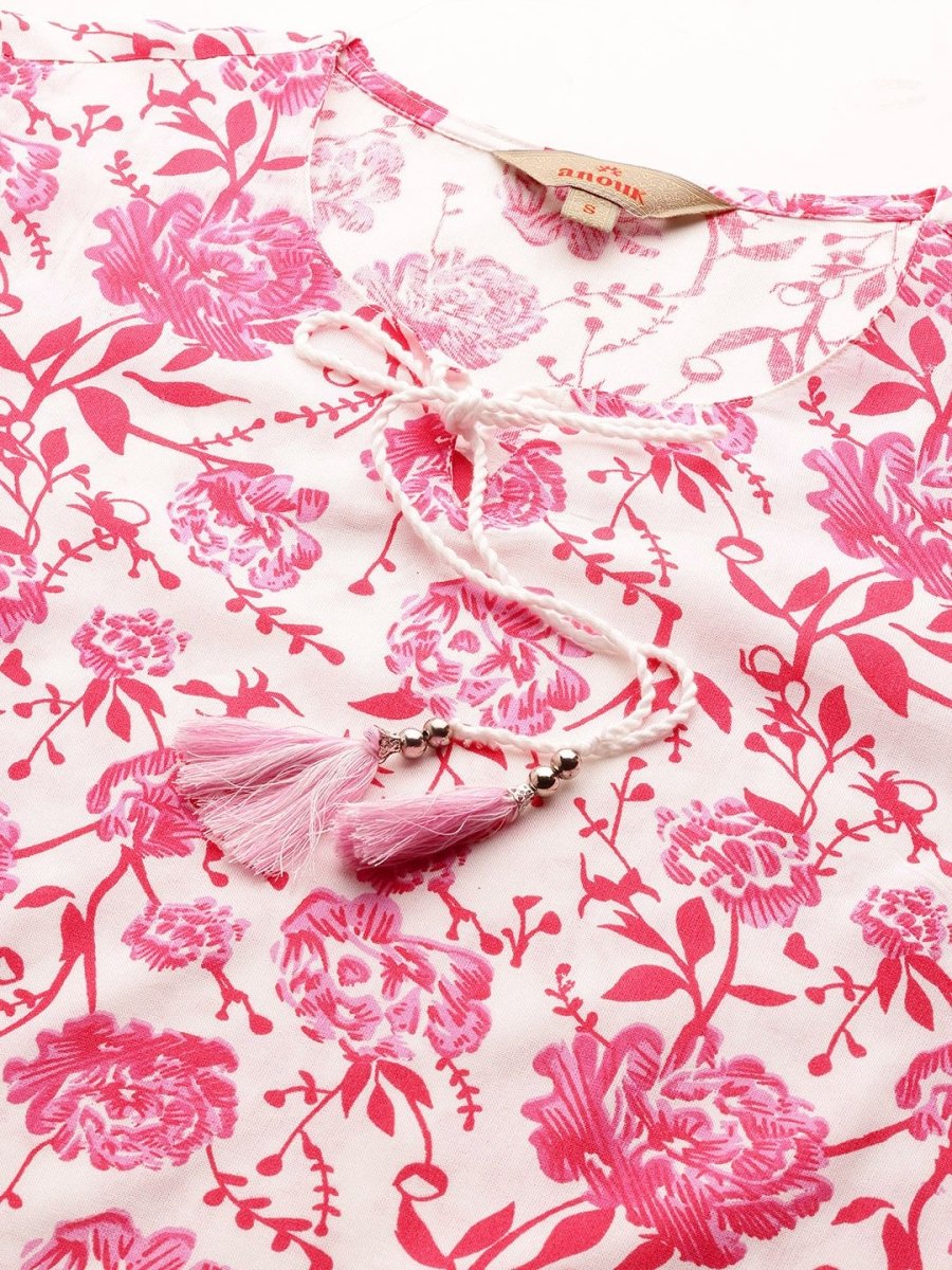 Anouk Floral Print Kurta with Trousers - Distacart