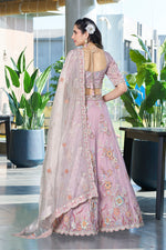 Thumbnail for Monjolika Fashion Light Pink Embroidered Silk Engagement A Line Lehenga Choli