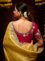 Thumbnail for Monjolika Fashion Kanjivaram Silk Weaving Contemporary Saree in Mustard