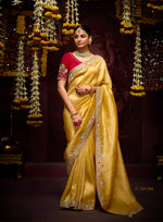 Thumbnail for Monjolika Fashion Kanjivaram Silk Weaving Contemporary Saree in Mustard