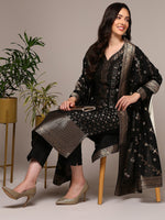 Thumbnail for Kalini Sweetheart Neck Ethnic Motifs Regular Kurta with Trousers & With Dupatta