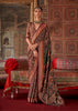 Monjolika Fashion Silk Blend Brown Printed Contemporary Saree - Distacart