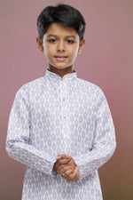 Thumbnail for Raivat Ethnic Cotton Digital Print Kids Kurta Pajama In Light Grey Colour - Distacart
