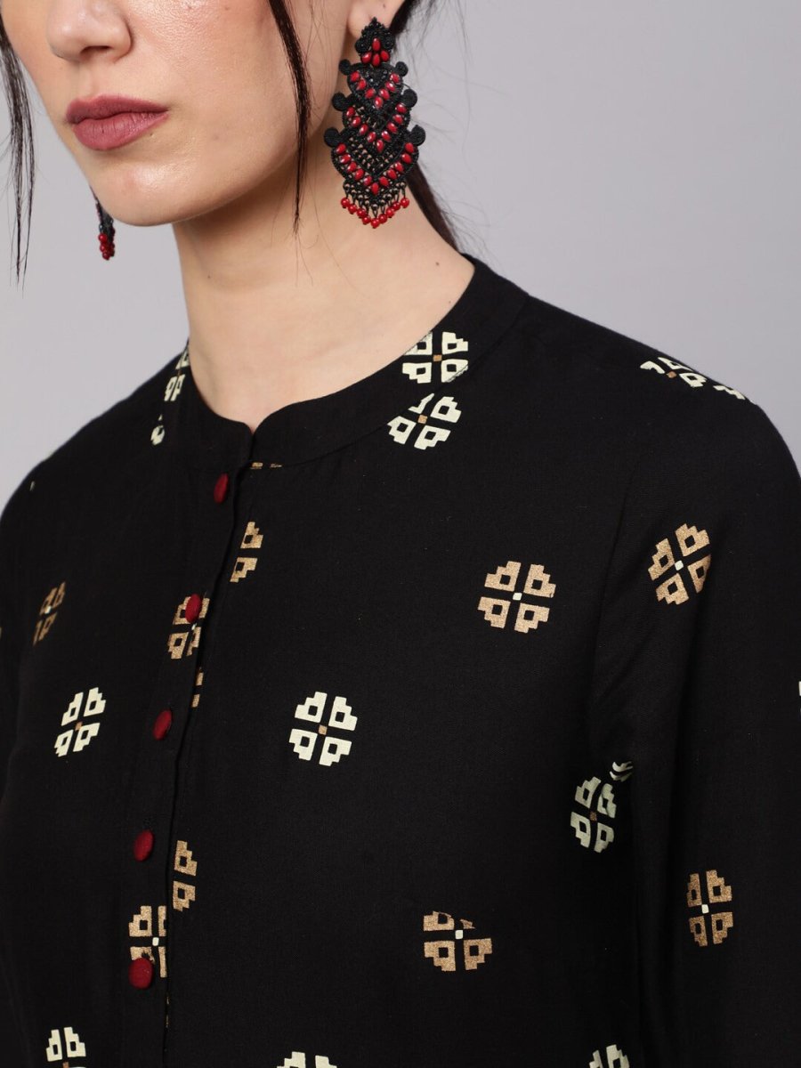 Aks Floral Printed Anarkali Kurta - Distacart