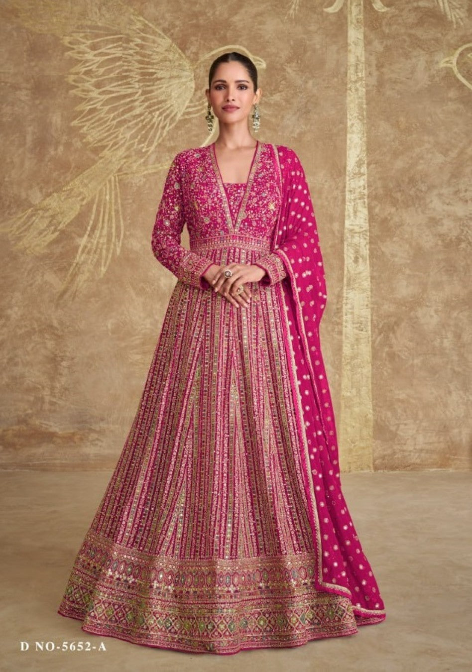 Anaita Pink Real Georgette Sequins Embroidered Anarkali Salwar Suit - Distacart