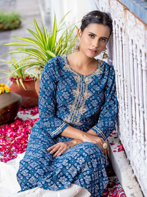 Ode by House of Pataudi Ethnic Motifs Printed Kurta - Distacart