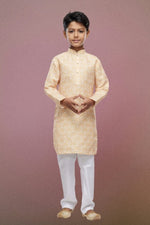 Thumbnail for Raivat Ethnic Cotton Digital Print Kids Kurta Pajama In Yellow Colour - Distacart