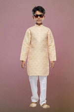 Thumbnail for Raivat Ethnic Cotton Digital Print Kids Kurta Pajama In Yellow Colour - Distacart