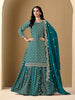 Monjolika Fashion Jacquard Work Dola Teal Readymade Lehenga Choli - Distacart