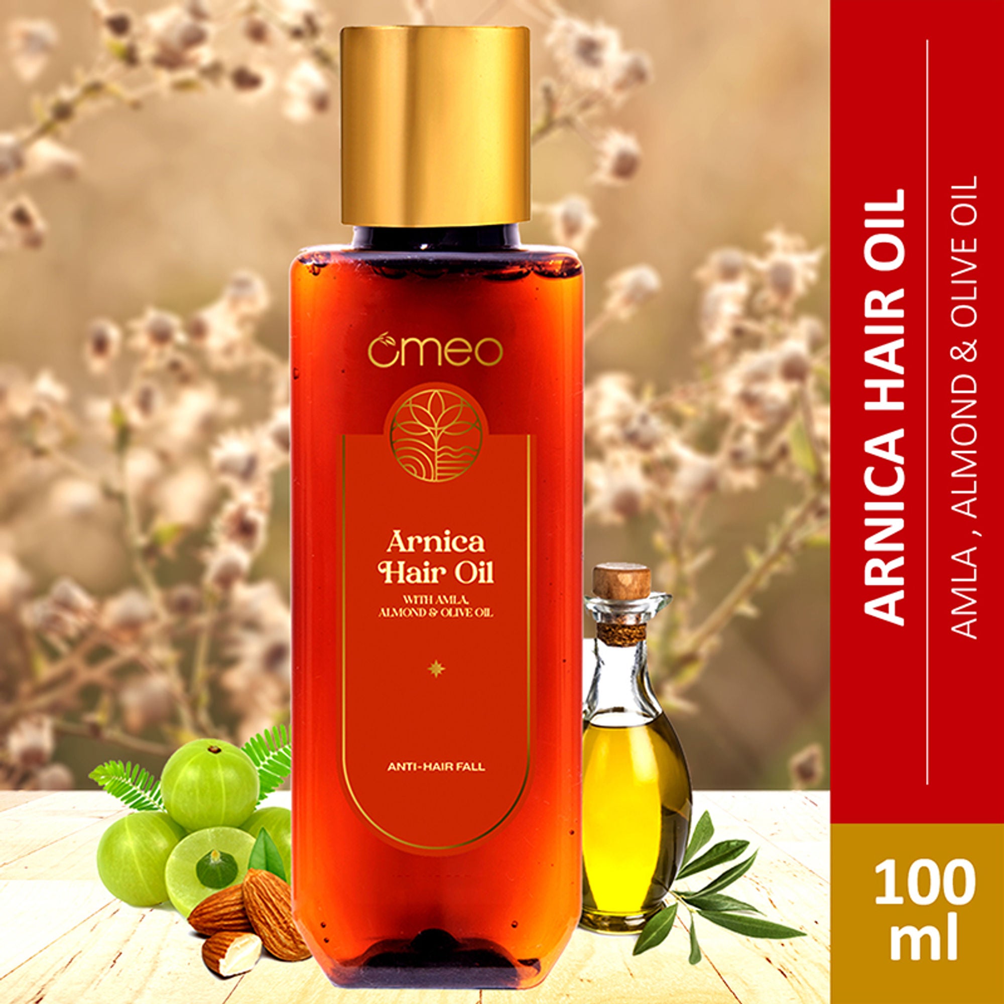 Omeo Arnica Hair Oil With Amla & Almond Oil Extract - Anti Hairfall, Prevents Hair Fall & Promotes Hair Growth - 100ml