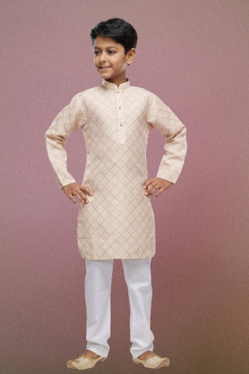 Raivat Ethnic Cotton Digital Print Kids Kurta Pajama In Yellow Colour - Distacart