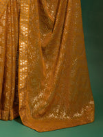 Thumbnail for Anouk Mustard Embellished Sequinned Pure Georgette Saree - Distacart