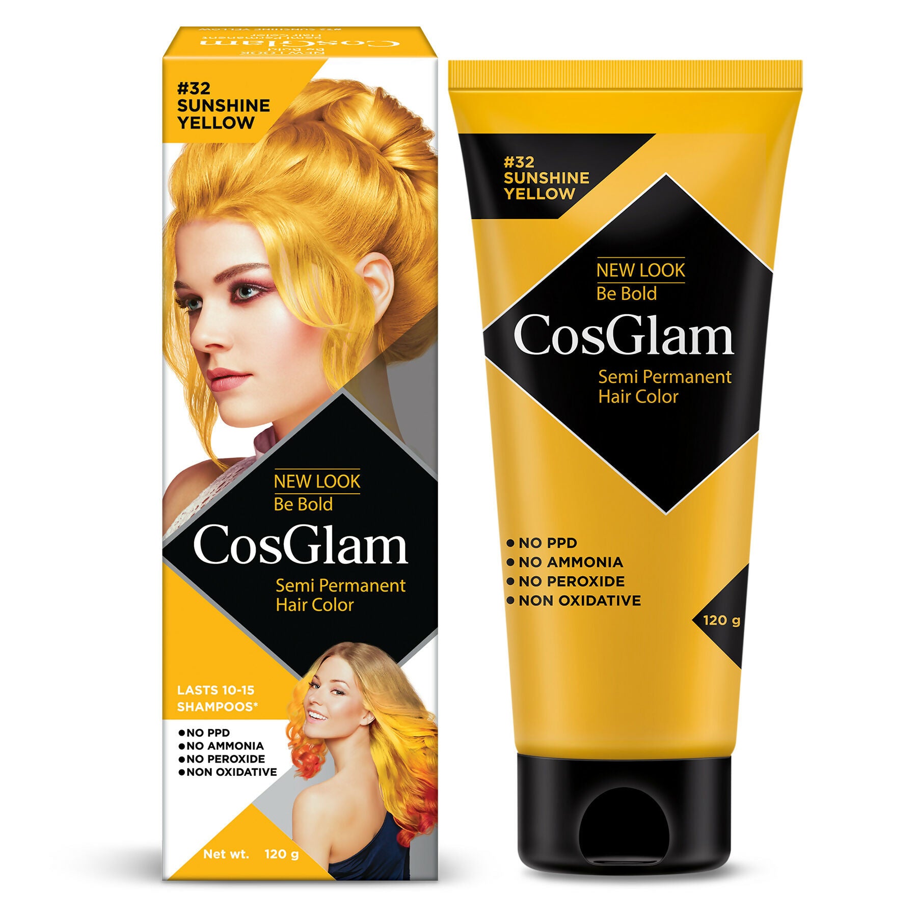 Cosglam Semi Permanent Hair Color for Women & Men (#32 Sushine Yellow) - Distacart