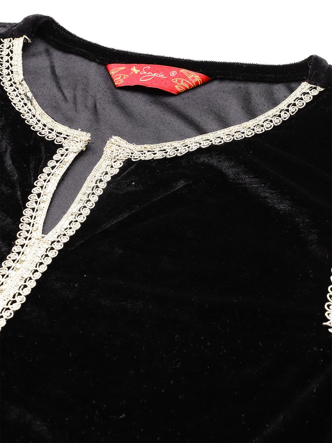 Sangria Women Velvet Gotta Patti Kurta with Salwar - Distacart