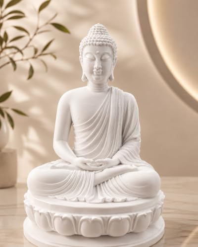 Buddha Idol – Meditative Lotus Showpiece- White
