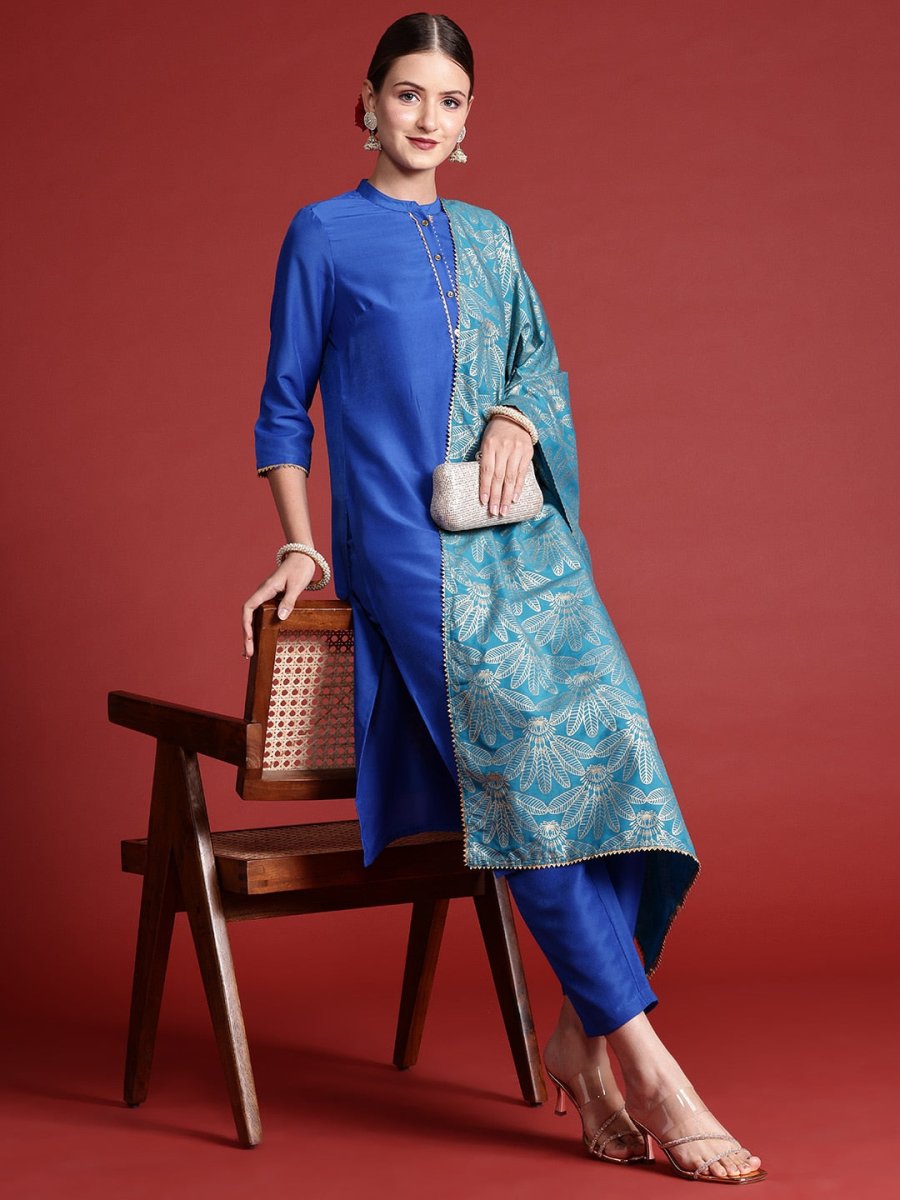 Anouk Gotta Patti Kurta with Trousers & Printed Dupatta - Distacart