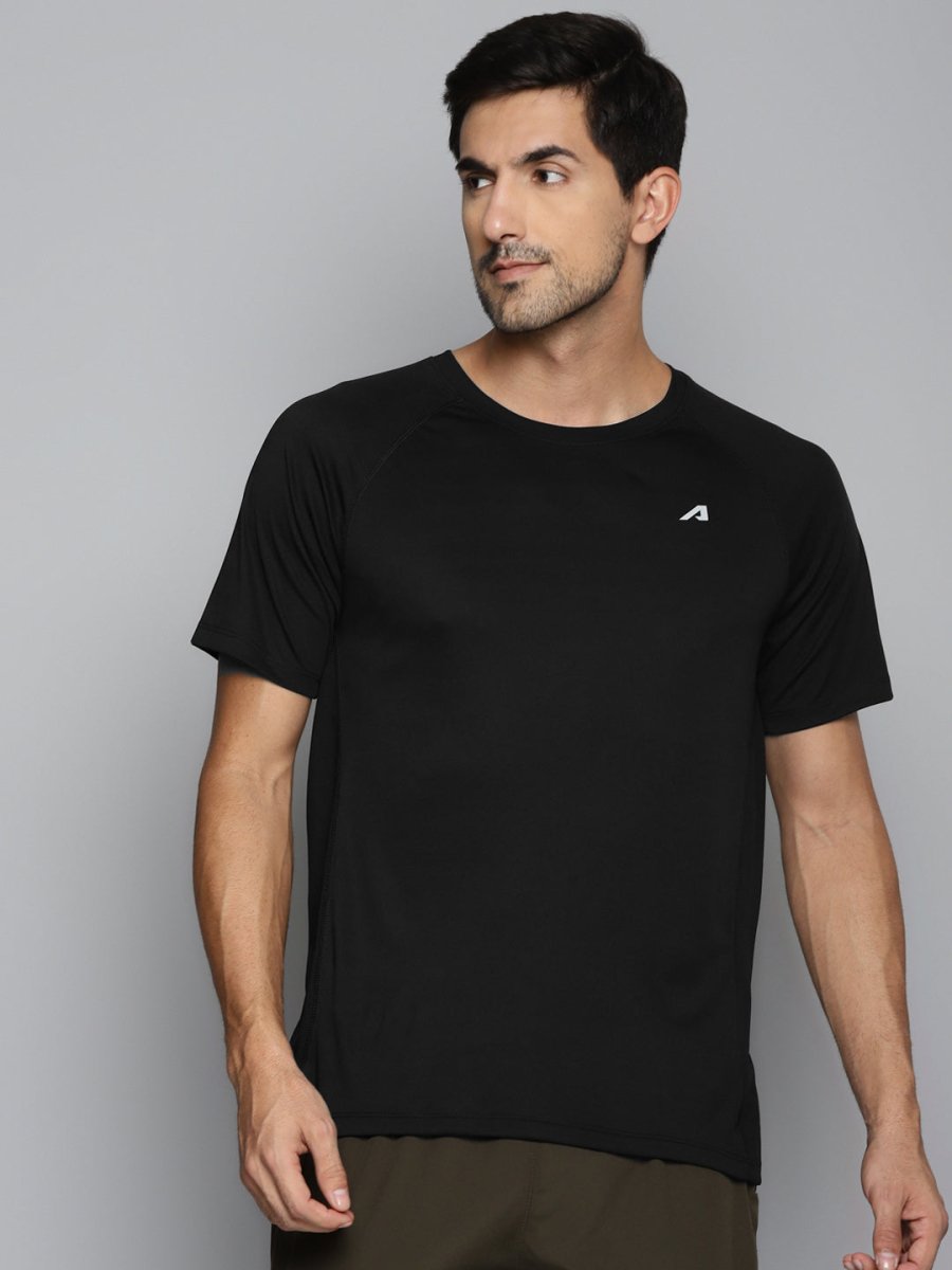 Alcis Men Black Slim Fit Running T-shirt - Distacart