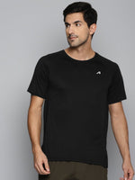 Thumbnail for Alcis Men Black Slim Fit Running T-shirt - Distacart