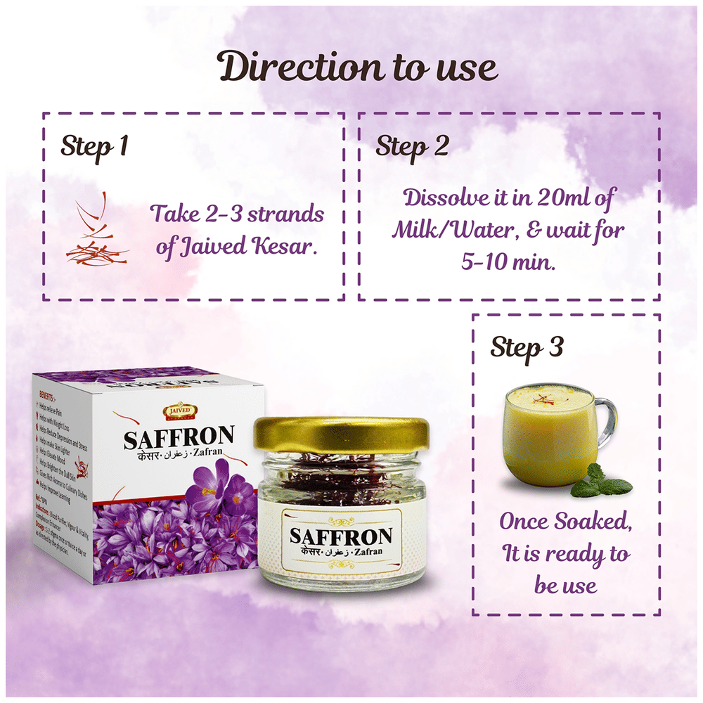 Jaived Ayurveda Saffron (Kesar | Zafran) | For Immunity, Skin Glow & Overall Wellness