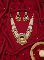 Thumbnail for Jewel City Traditional Gold-Plated Pearl Necklace Set Featuring Matching Jhumka Earrings - Distacart