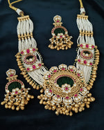 Thumbnail for Jewel City Traditional Gold-Plated Pearl Necklace Set Featuring Matching Jhumka Earrings - Distacart
