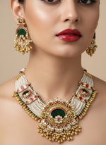 Thumbnail for Jewel City Traditional Gold-Plated Pearl Necklace Set Featuring Matching Jhumka Earrings - Distacart