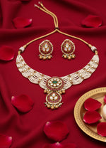 Thumbnail for Jewel City Traditional Handcrafted Gold-Plated Kundan Pearl Necklace Set - Distacart